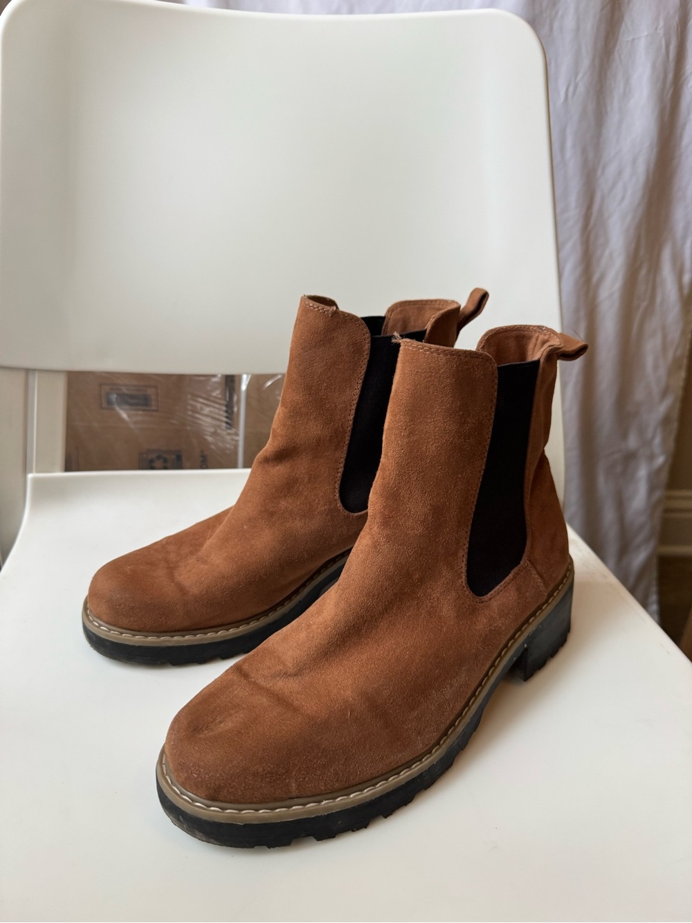 Brown Suede Chelsea Boots - Classic Women's Ankle Boot